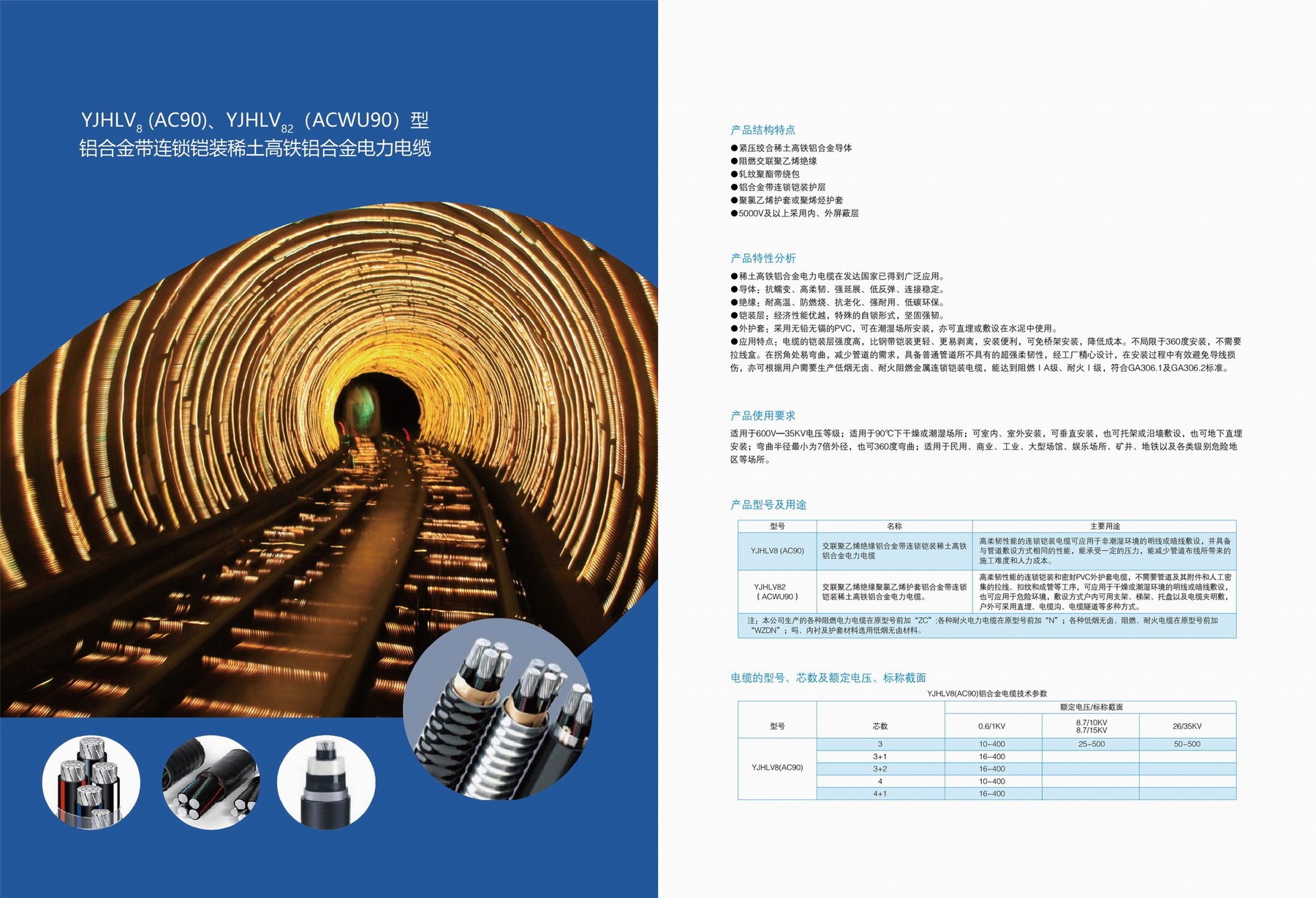 YJHV8(AC90)、YJHLV82(ACWU90)型鋁合金帶連鎖鎧裝稀土高鐵鋁合金電力電纜3.jpg